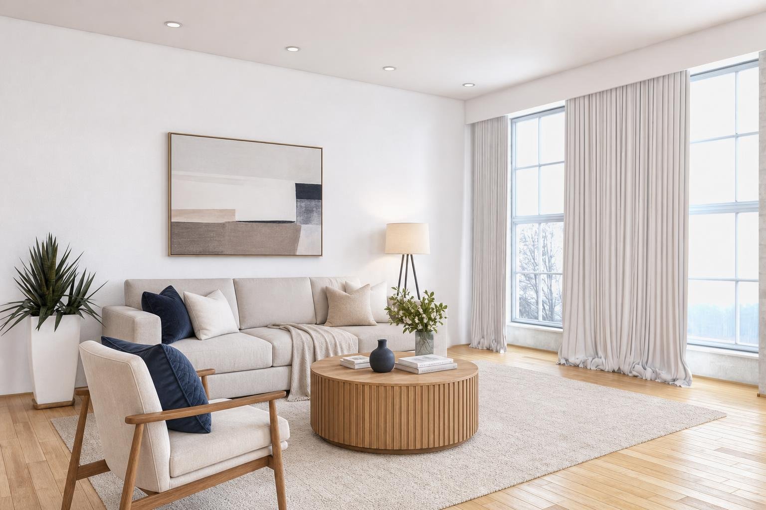 Virtually staged living area after ListingSight