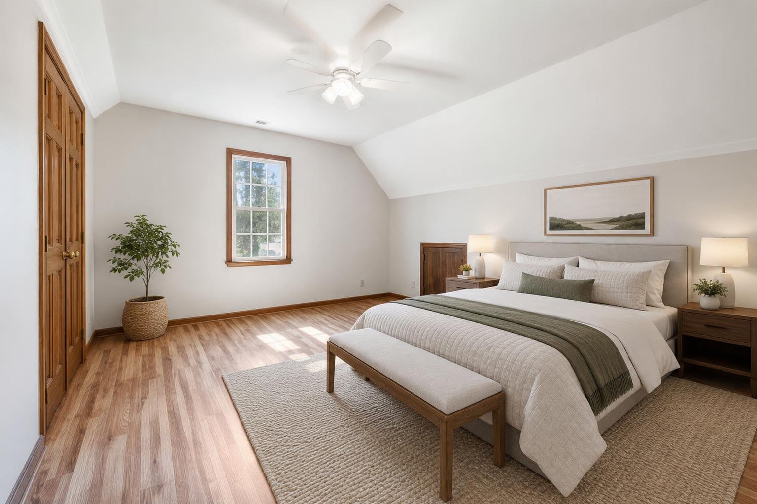 Virtually staged bedroom after ListingSight